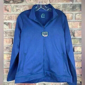 NIKE full zip athletic jacket -Nike Dri-Fit Navy Size Large